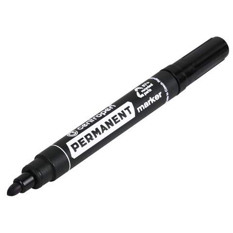 Маркер перманентный (нестираемый) CENTROPEN, ЧЕРНЫЙ, круглый наконечник, 2,5 мм,