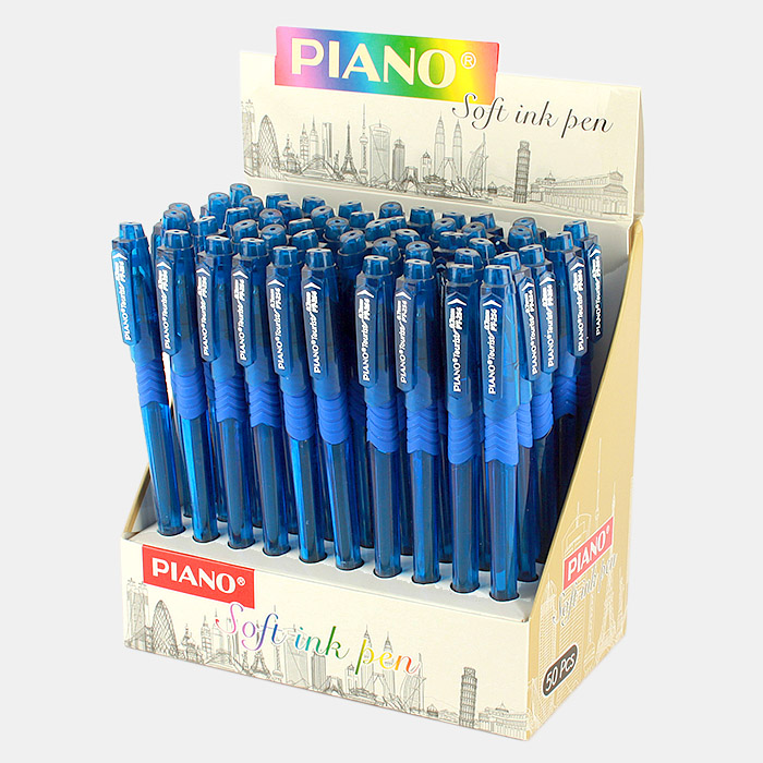 Ручка шариковая синяя на масляной основе "Piano" корпус прозрачный Ручка шариковая синяя на масляной основе "Piano" корпус прозрачный