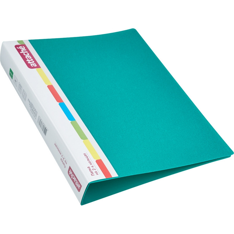 Папка на 2-х кольцах пласт. 35/42мм А4 ATTACHE F502/07 зеленая штр. Папка на 2-х кольцах пласт. 35/42мм А4 ATTACHE F502/07 зеленая штр.