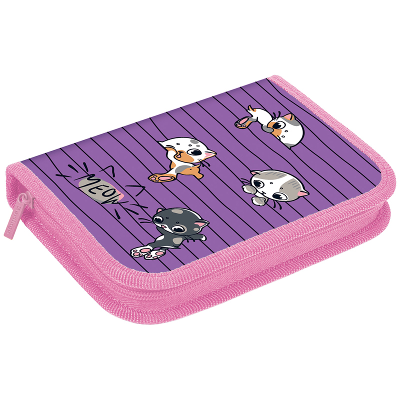 Пенал 1 отделение, 200*140*40 Berlingo "Kittens lilac", 2 откидные Пенал 1 отделение, 200*140*40 Berlingo "Kittens lilac", 2 откидные