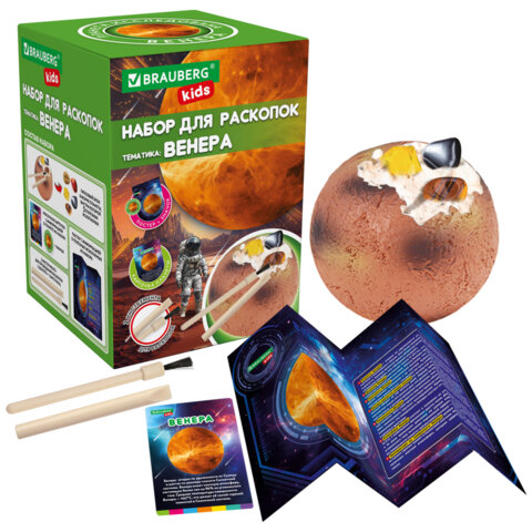 Набор для раскопок "Космос" 9,5х13,3 см, инструменты, 8 видов ассорти,