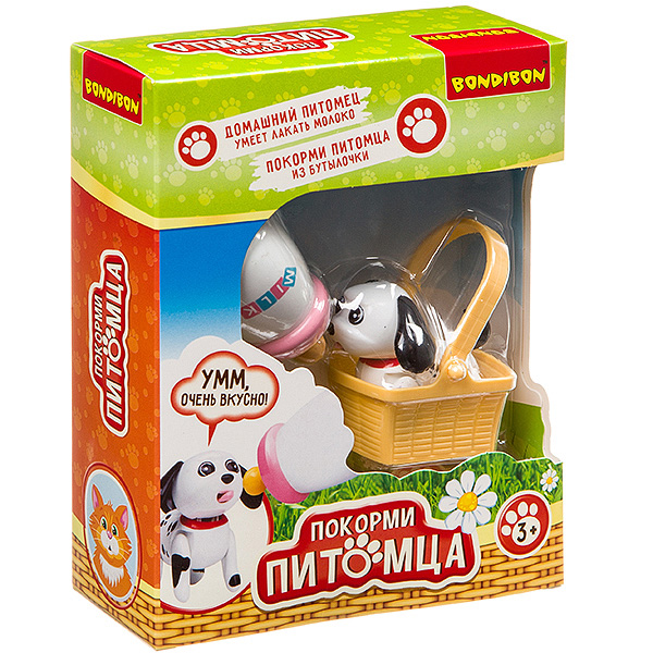 Игрушка развивающая, пластик, СОБАЧКА с бутылочкой и корзинкой, Bondibon, на Игрушка развивающая, пластик, СОБАЧКА с бутылочкой и корзинкой, Bondibon, на
