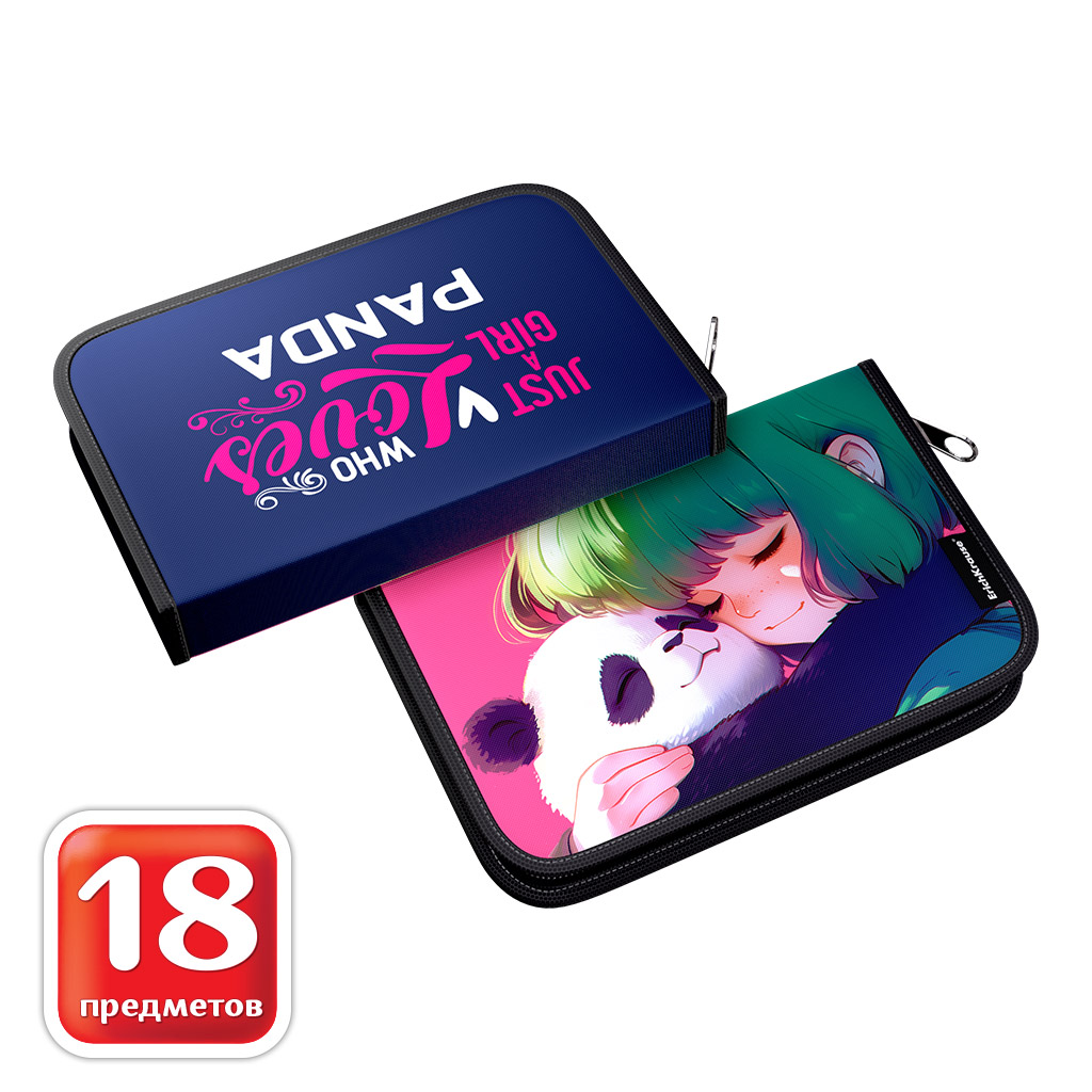 Пенал-книжка с наполнением ErichKrause 135x205x30мм Panda Hugs Пенал-книжка с наполнением ErichKrause 135x205x30мм Panda Hugs