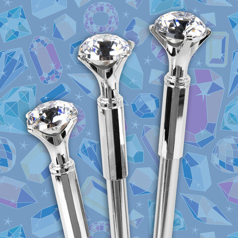 Ручка фигурная шариковая ЮНЛАНДИЯ "Кристалл", корпус ассорти, СИНЯЯ,