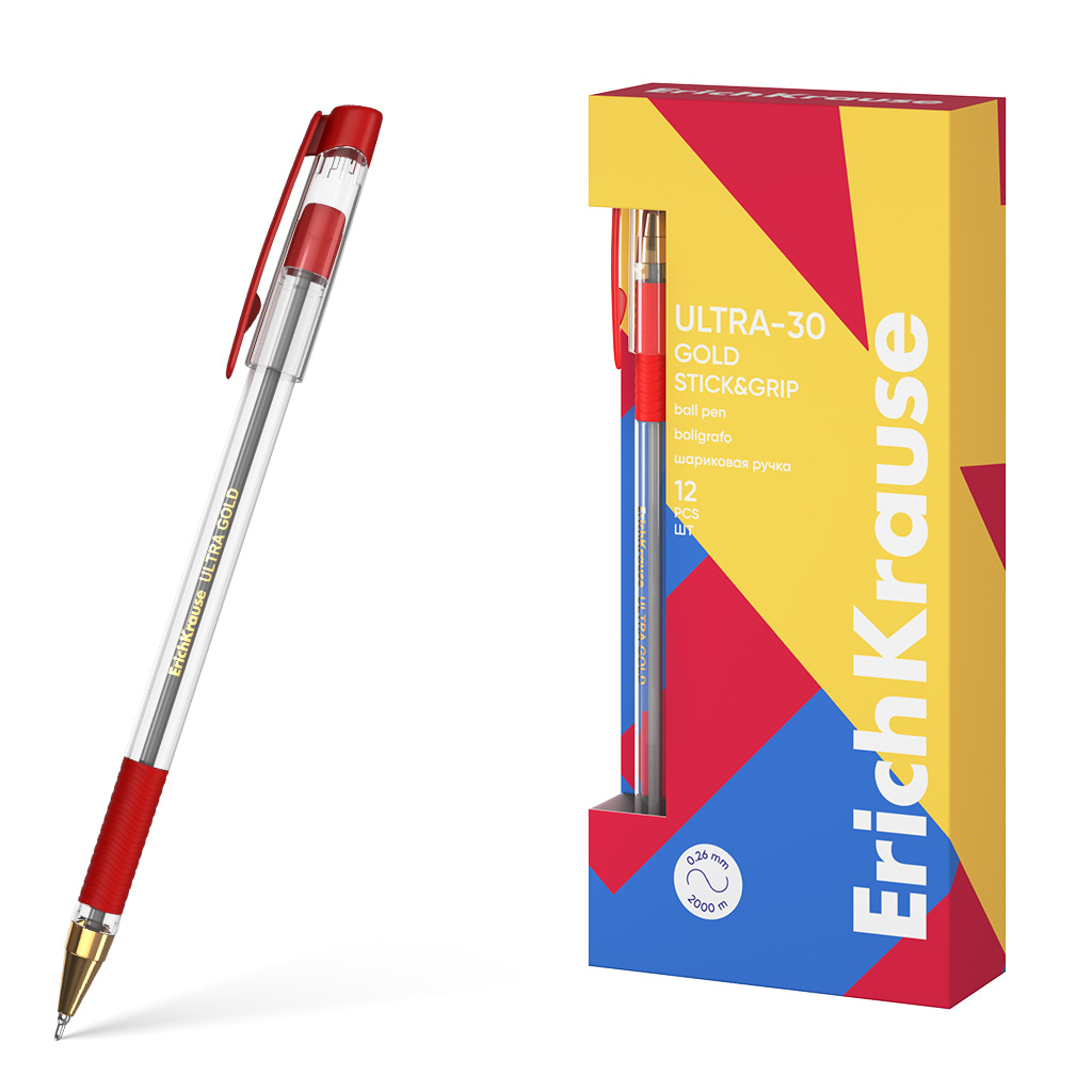 Ручка шариковая Erich Krause ULTRA-30 Gold Stick&Grip Classic 0.7, Super Ручка шариковая Erich Krause ULTRA-30 Gold Stick&Grip Classic 0.7, Super
