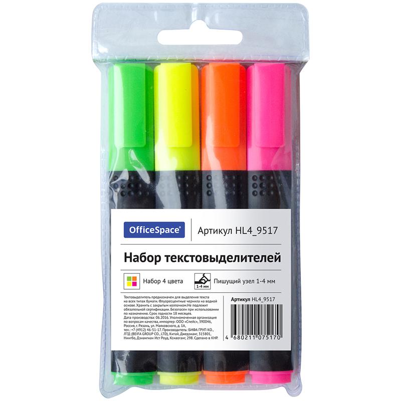 Набор текстовыделителей 4цв., 1-4мм, европодвес HL4_9517 Набор текстовыделителей 4цв., 1-4мм, европодвес HL4_9517