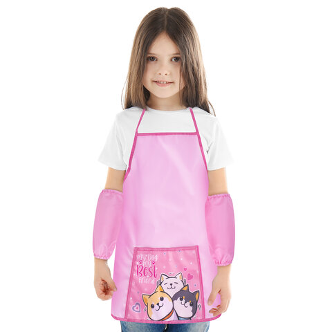 Фартук с нарукавниками для уроков труда ПИФАГОР, 1 карман, 46x54 см, "Best