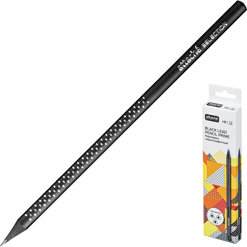 Карандаш чернографитный Attache Selection Prime, б/ласт, HB, черн.корп. в точку Карандаш чернографитный Attache Selection Prime, б/ласт, HB, черн.корп. в точку