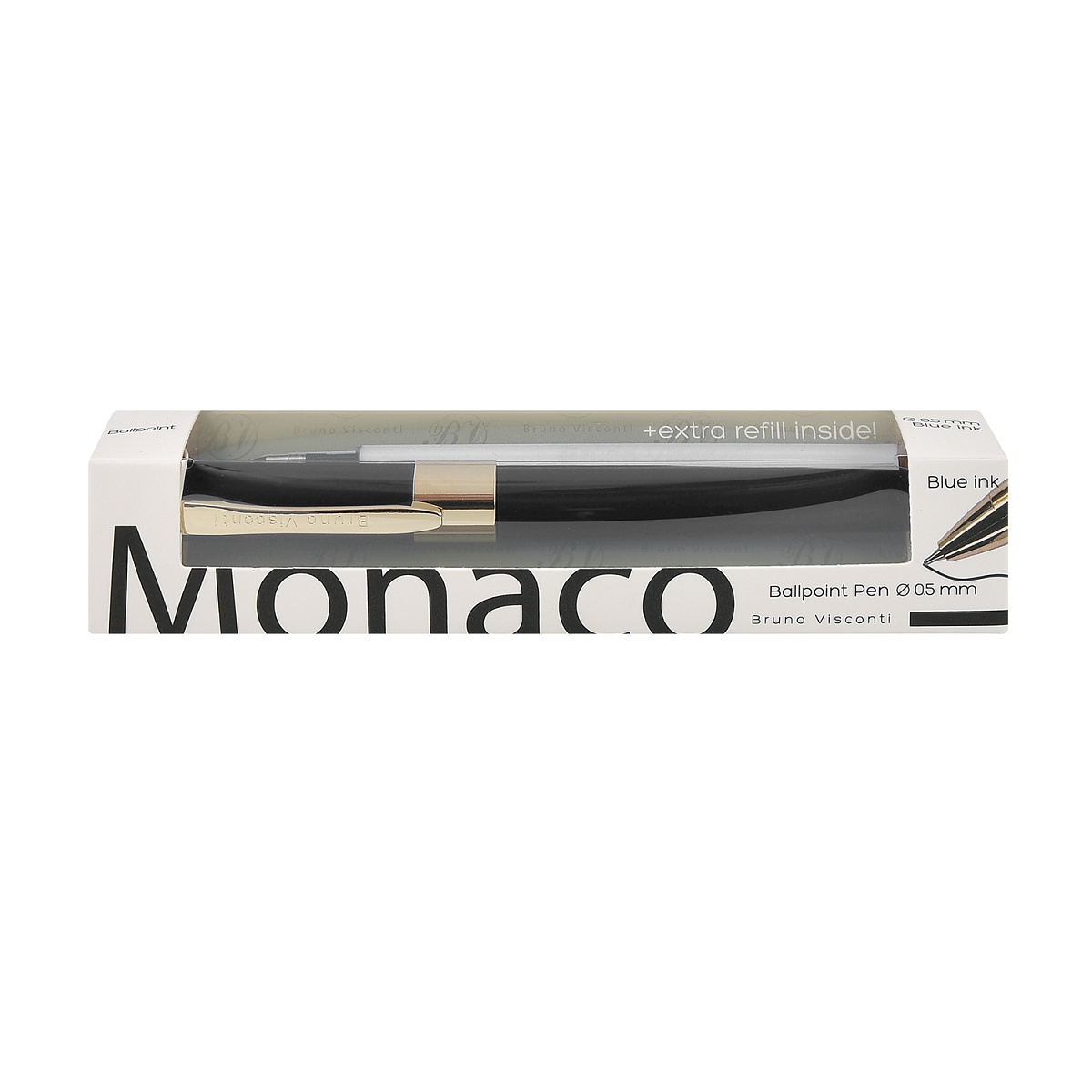НАБОР: РУЧКА "MONACO" ШАРИКОВАЯ 0.5 ММ, СИНЯЯ (черный корпус) С НАБОР: РУЧКА "MONACO" ШАРИКОВАЯ 0.5 ММ, СИНЯЯ (черный корпус) С