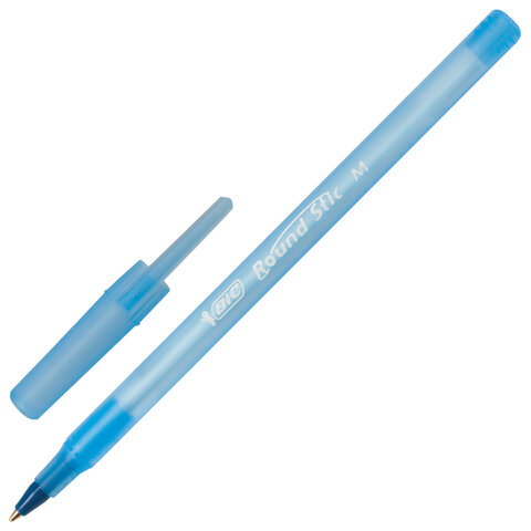 Ручки шариковые BIC "Round Stic", НАБОР 4 шт., СИНИЕ, узел 1 мм, линия