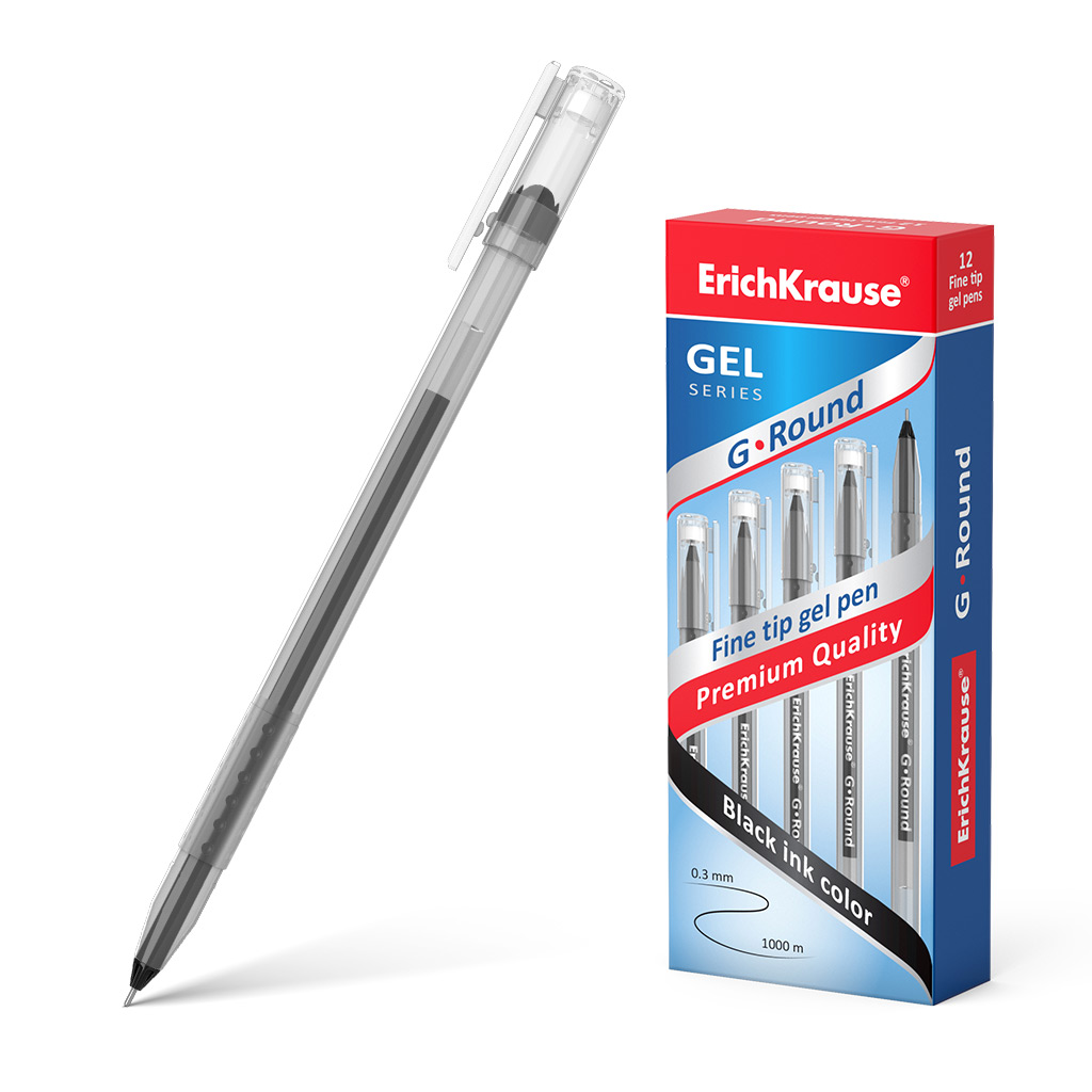Ручка гелевая ErichKrause® G-Round Stick , цвет чернил черный (в коробке по 12 Ручка гелевая ErichKrause® G-Round Stick , цвет чернил черный (в коробке по 12