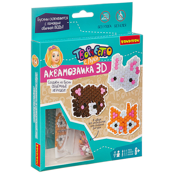 Набор для творчества BONDIBON. Аквамозаика 3D (3 фигуры. Медведь, заяц, лиса) Набор для творчества BONDIBON. Аквамозаика 3D (3 фигуры. Медведь, заяц, лиса)