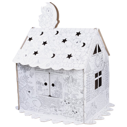 Картонный игровой развивающий Домик-раскраска "Для маленькой Картонный игровой развивающий Домик-раскраска "Для маленькой