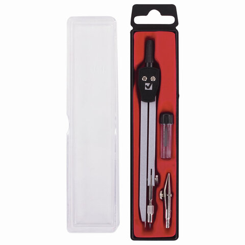 Готовальня BRAUBERG "Architect", 3 предмета: циркуль со сгибаемой