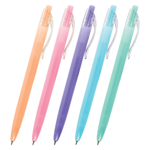 Ручка шариковая автоматическая BRAUBERG "PASTEL", СИНЯЯ, корпус Ручка шариковая автоматическая BRAUBERG "PASTEL", СИНЯЯ, корпус