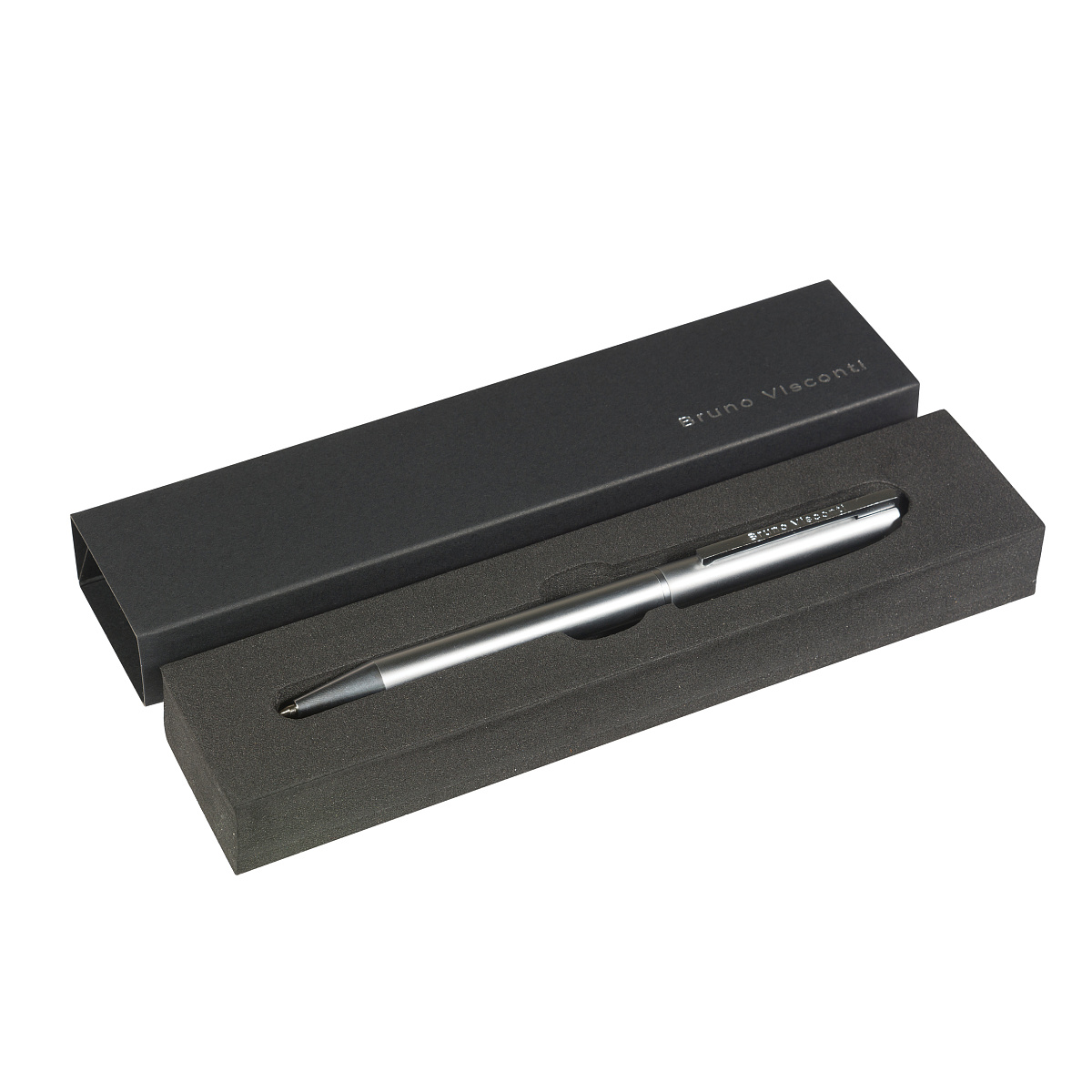 РУЧКА "BERGAMO" В ПОДАРОЧНОМ ФУТЛЯРЕ, 0.7 ММ, СИНЯЯ (корпус серебро, РУЧКА "BERGAMO" В ПОДАРОЧНОМ ФУТЛЯРЕ, 0.7 ММ, СИНЯЯ (корпус серебро,