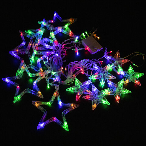 Электрогирлянда-занавес комнатная "Звезды" 3х0,5 м, 108 LED, Электрогирлянда-занавес комнатная "Звезды" 3х0,5 м, 108 LED,