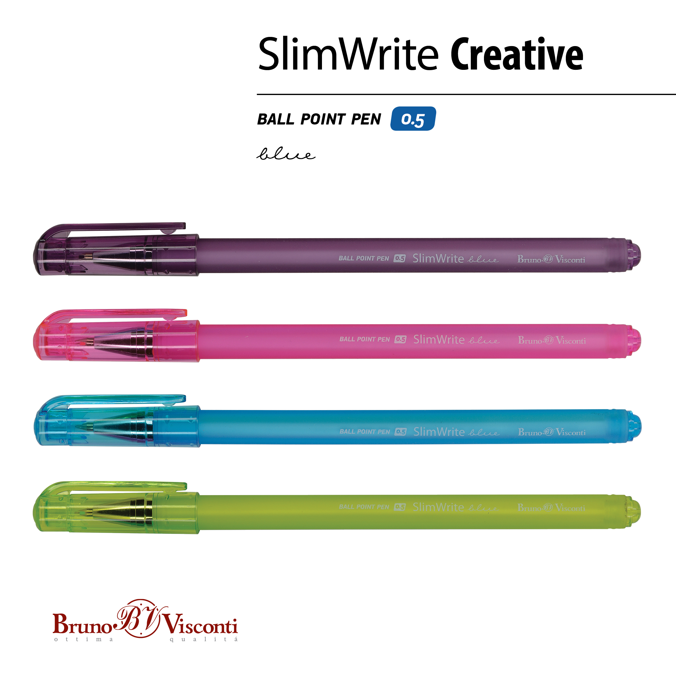 РУЧКА "SlimWrite.CREATIVE" ШАРИКОВАЯ 0.5 ММ, СИНЯЯ (4 цвета корпуса) РУЧКА "SlimWrite.CREATIVE" ШАРИКОВАЯ 0.5 ММ, СИНЯЯ (4 цвета корпуса)