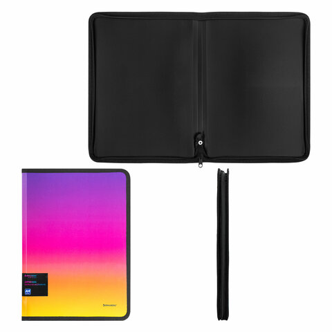 Папка объемная на молнии пластиковая BRAUBERG GRADE, А4, 330х240 мм, 600 мкм,