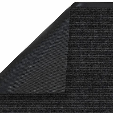Коврик придверный 80х120 см, ЧЕРНЫЙ, влаго-грязезащитный, 450 г/м2, ребристый,
