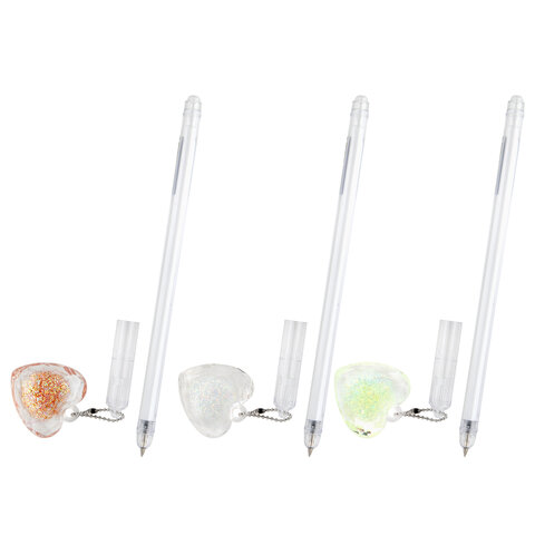 Ручка с подвеской шариковая ЮНЛАНДИЯ "Хрустальное сердце", детали Ручка с подвеской шариковая ЮНЛАНДИЯ "Хрустальное сердце", детали