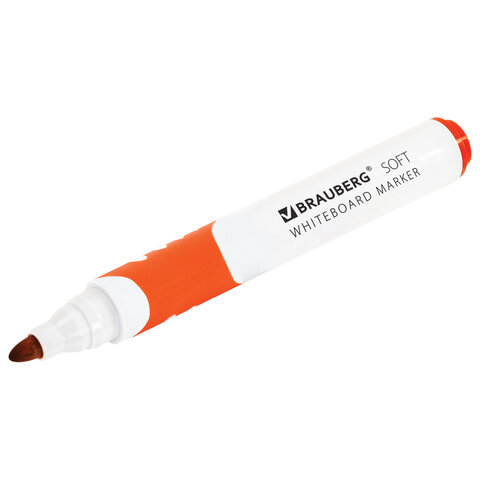 Маркер стираемый для белой доски ОРАНЖЕВЫЙ, BRAUBERG "SOFT", 5 мм,