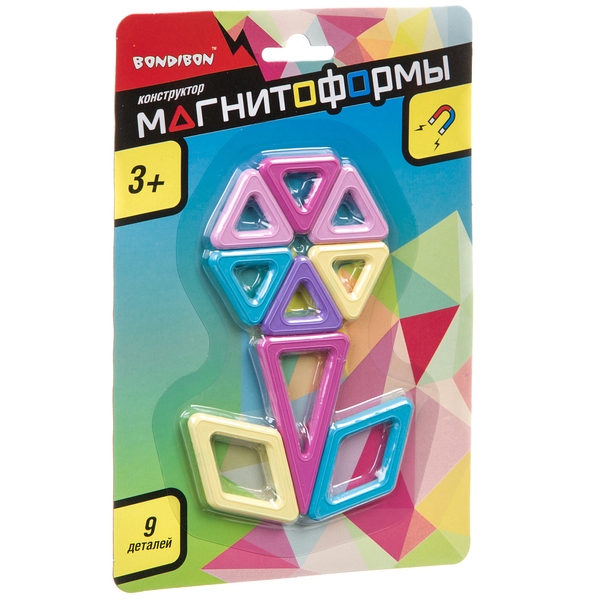 Магнитный конструктор МАГНИТОФОРМЫ Bondibon, набор 9 мини-дет., CRD 22х15 см. Магнитный конструктор МАГНИТОФОРМЫ Bondibon, набор 9 мини-дет., CRD 22х15 см.