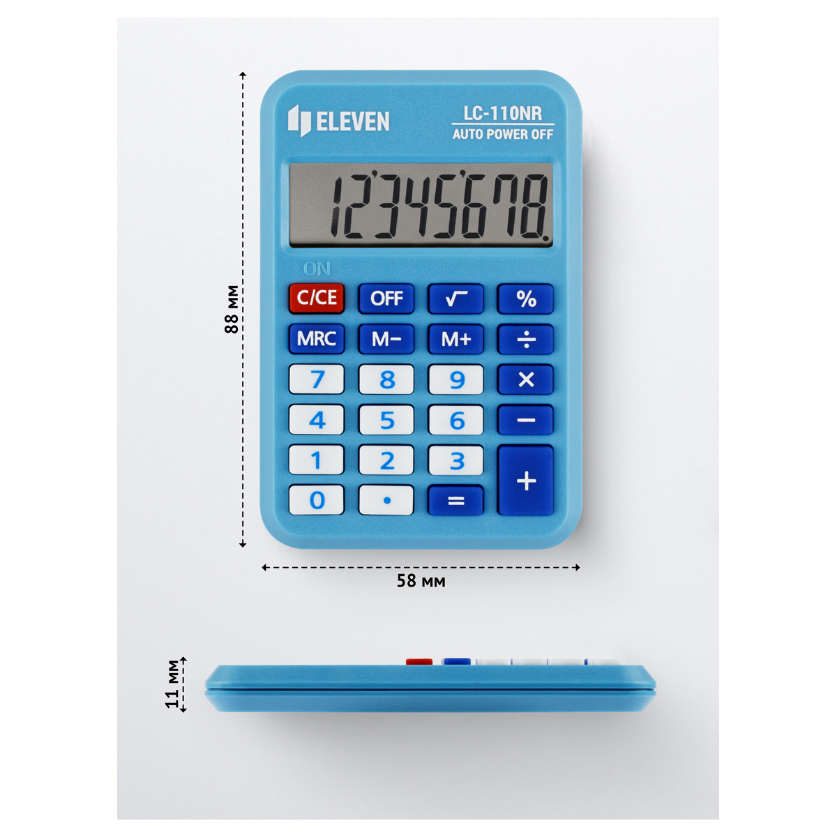 Калькулятор карманный Eleven LC-110NR-BL, 8 разрядов, питание от батарейки, Калькулятор карманный Eleven LC-110NR-BL, 8 разрядов, питание от батарейки,