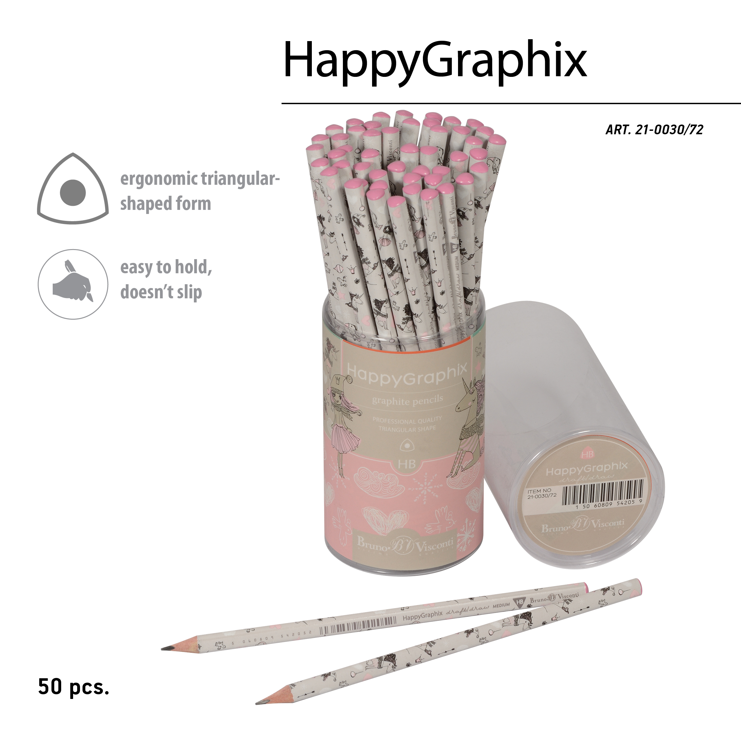 КАРАНДАШ ЧЕРНОГРАФИТОВЫЙ "HappyGraphix. Девочка и единорог. Сердечки" КАРАНДАШ ЧЕРНОГРАФИТОВЫЙ "HappyGraphix. Девочка и единорог. Сердечки"