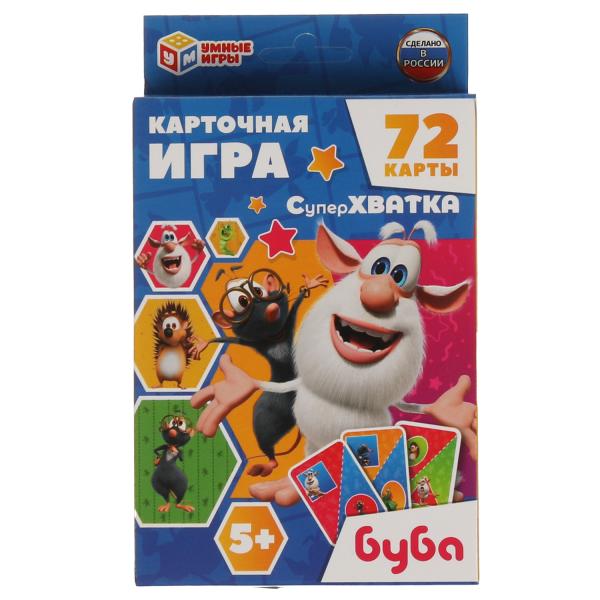 Буба. Суперхватка. Карточная игра. Коробка с европодвесом. карточки 72 шт Умные Буба. Суперхватка. Карточная игра. Коробка с европодвесом. карточки 72 шт Умные