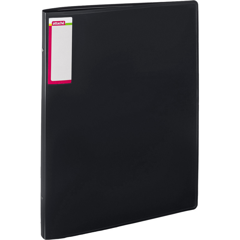 Папка на 4-х кольцах пласт. 25/32мм вертик. А3 ATTACHE, черный штр. Папка на 4-х кольцах пласт. 25/32мм вертик. А3 ATTACHE, черный штр.