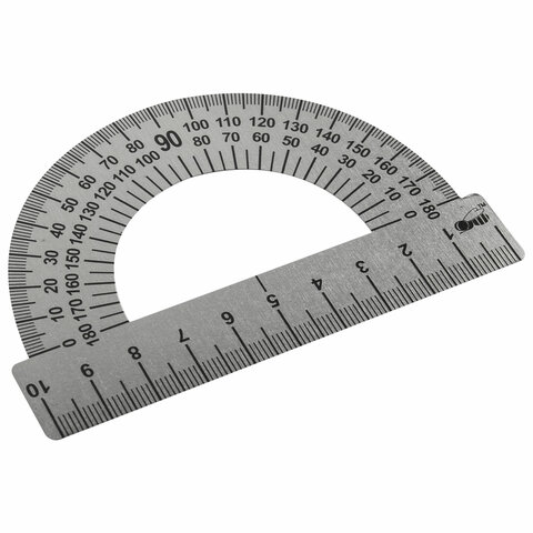 Транспортир 10 см, 180 градусов, металлический, ПИФАГОР, 210637 Транспортир 10 см, 180 градусов, металлический, ПИФАГОР, 210637
