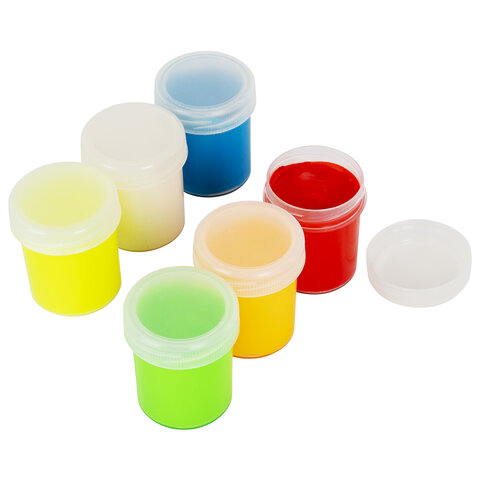 Краски пальчиковые для малышей от 1 года, 6 цветов (3 классических + 3 Краски пальчиковые для малышей от 1 года, 6 цветов (3 классических + 3