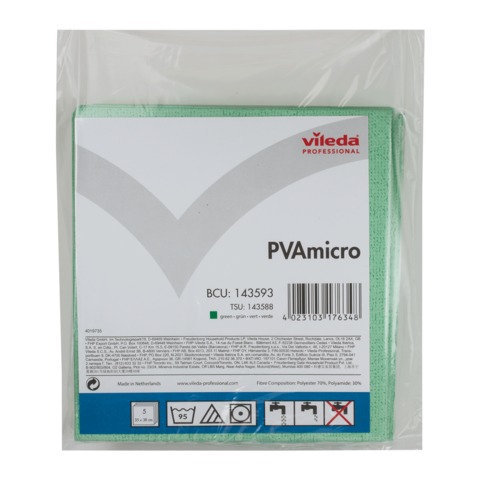 Салфетка VILEDA "ПВАмикро", КОМПЛЕКТ 5 шт., искусственная замша,