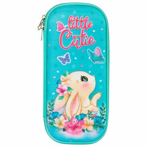 Пенал ЮНЛАНДИЯ, 1 отделение, карман, полиэстер/EVA, 22х10х5 см, Pretty bunny,