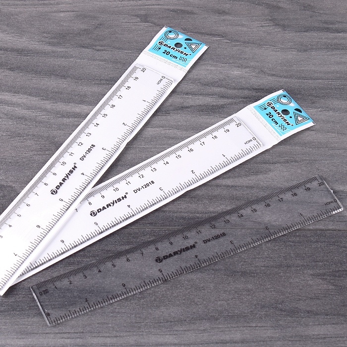 Линейка 20см пластиковая прозрачная