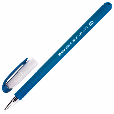 Ручка гелевая BRAUBERG "Profi-Gel SOFT", СИНЯЯ, линия письма 0,4 мм, Ручка гелевая BRAUBERG "Profi-Gel SOFT", СИНЯЯ, линия письма 0,4 мм,
