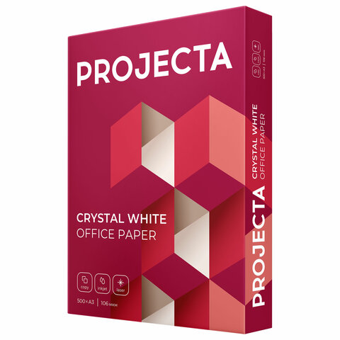 Бумага офисная БОЛЬШОГО ФОРМАТА (297х420) А3, 80 г/м2, 500л, марка А, PROJECTA, Бумага офисная БОЛЬШОГО ФОРМАТА (297х420) А3, 80 г/м2, 500л, марка А, PROJECTA,