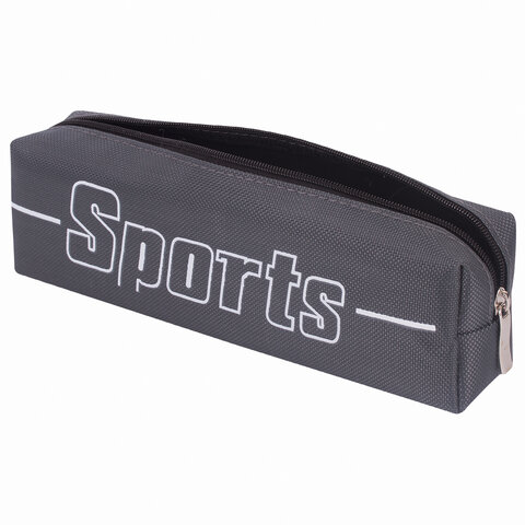 Пенал BRAUBERG, 1 отделение, полиэстер, "Sport", серый, 19х4х6 см, Пенал BRAUBERG, 1 отделение, полиэстер, "Sport", серый, 19х4х6 см,