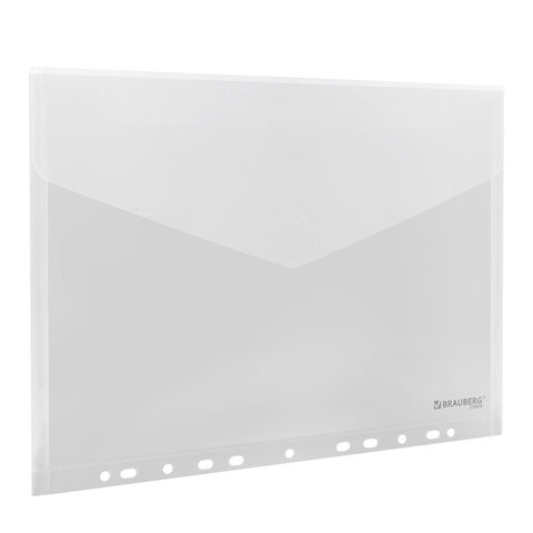 Папка-конверт с перфорацией А4, BRAUBERG "UNIVERSAL", КОМПЛЕКТ 10 шт.,