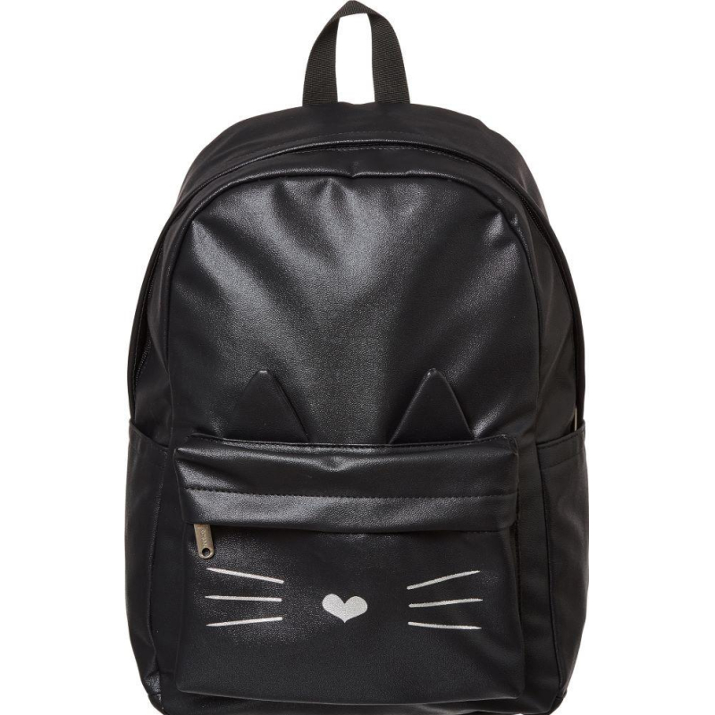 Рюкзак №1School Kitty black экокожа черный Рюкзак №1School Kitty black экокожа черный