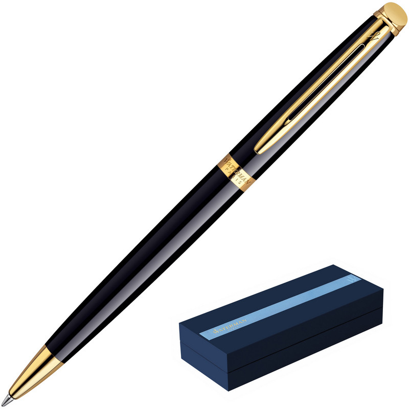 Ручка шариковая WATERMAN HEMISPHERE черн лак с позол, лин сред, чернила синие Ручка шариковая WATERMAN HEMISPHERE черн лак с позол, лин сред, чернила синие