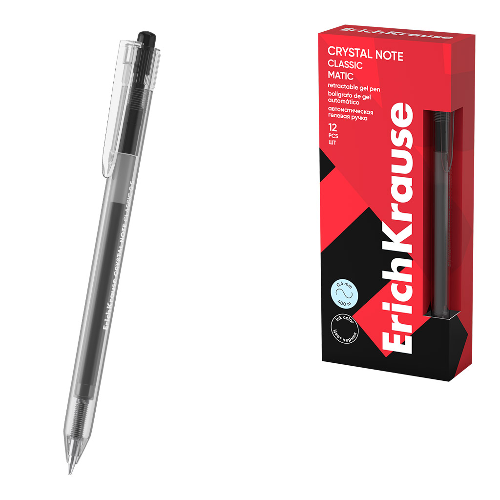 Ручка гелевая автоматическая ErichKrause Crystal Note Matic Classic 0.5, цвет Ручка гелевая автоматическая ErichKrause Crystal Note Matic Classic 0.5, цвет