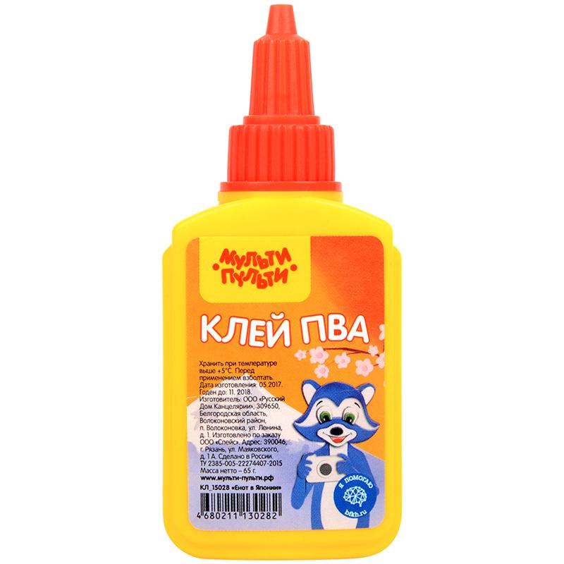 Клей ПВА Мульти-Пульти "Енот в Японии", 65г.: КЛ_15028 штр.: Клей ПВА Мульти-Пульти "Енот в Японии", 65г.: КЛ_15028 штр.: