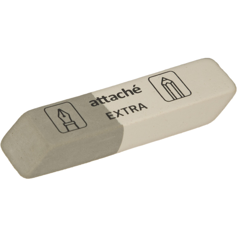 Ластик скошенный Attache Extra, нат.каучук, 54x14x8мм, для ручки и карандаша Ластик скошенный Attache Extra, нат.каучук, 54x14x8мм, для ручки и карандаша