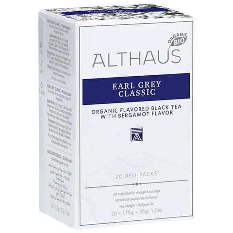 Чай ALTHAUS "Earl Grey Classic" черный, 20 пакетиков в конвертах по