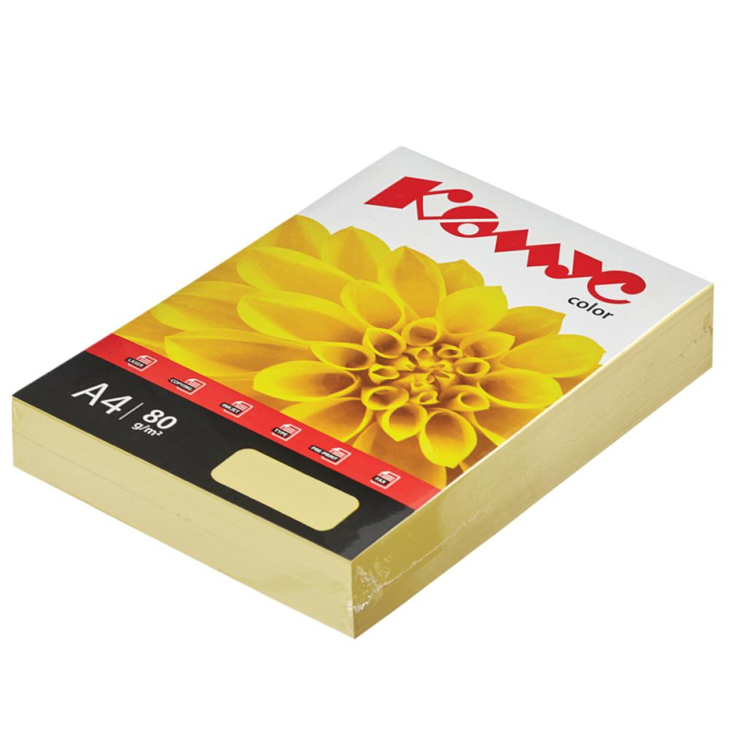Бумага цветная Комус Color (желтая пастель) 80г, А4, 500 л. Бумага цветная Комус Color (желтая пастель) 80г, А4, 500 л.