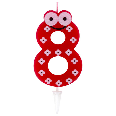 Свеча-цифра для торта "8" "С глазками", 6 см, ЗОЛОТАЯ Свеча-цифра для торта "8" "С глазками", 6 см, ЗОЛОТАЯ