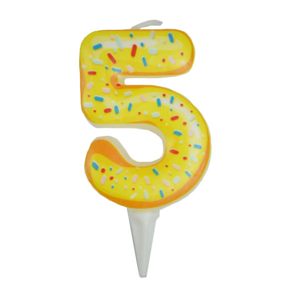 Свеча Цифра 5 Пончик 6см Свеча Цифра 5 Пончик 6см