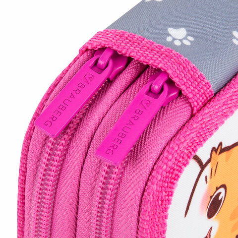 Пенал BRAUBERG, 2 отделения, полиэстер, 21х14 см, "Hi there", 273536 Пенал BRAUBERG, 2 отделения, полиэстер, 21х14 см, "Hi there", 273536